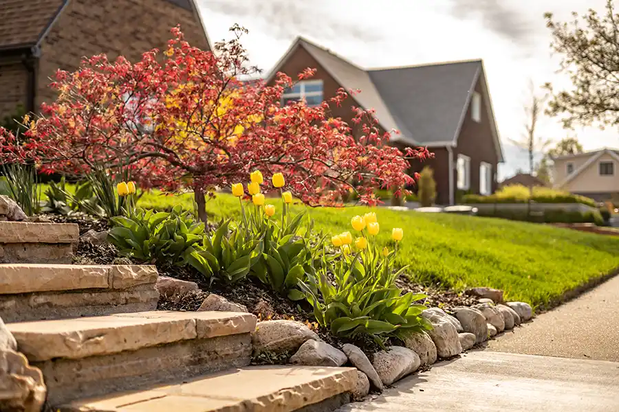 gram of a residential yard drainage system including French drains and proper soil grading
